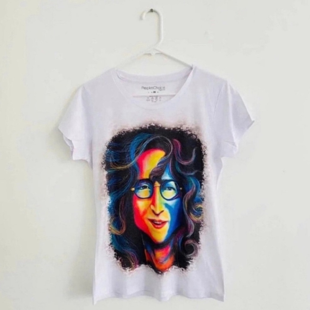 John Lennon Tie Dye Portrait Tee Large